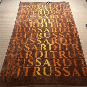 Trussardi Home Bath Sheet / Beach Towel “Heat Map” NWT HUGE! 100% Cotton Brown